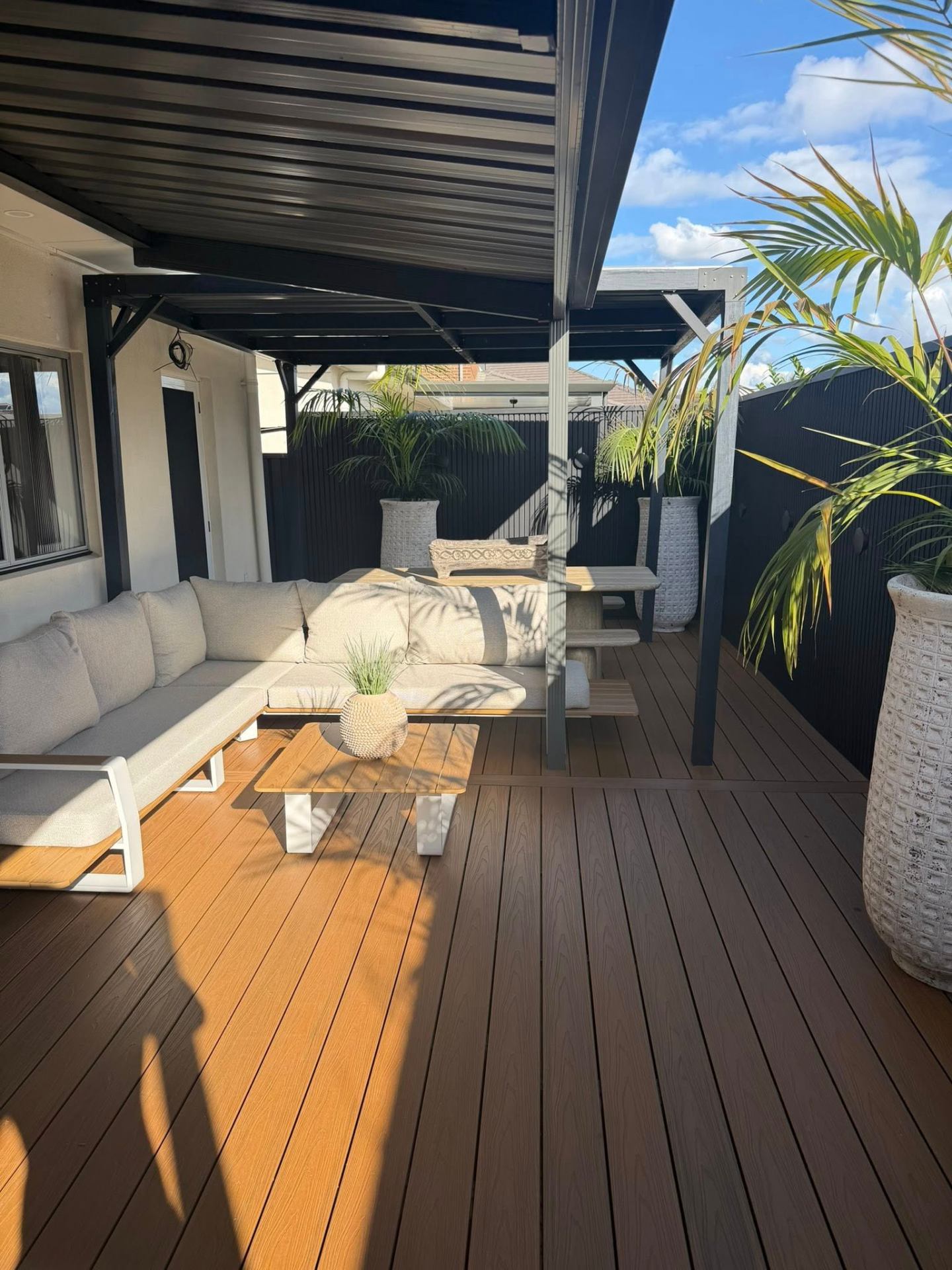 Composite timber deck and pergola built by Rilton Building Group in Western Sydney